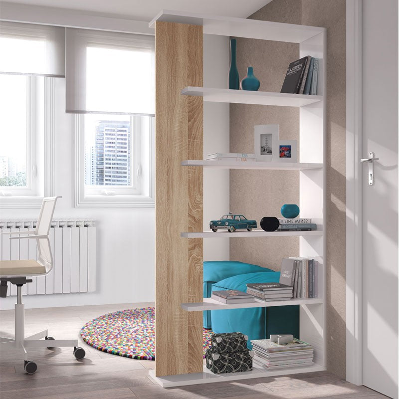 Offenes Bücherregal Design weiß Eiche cm 90 x 25 x 180 h