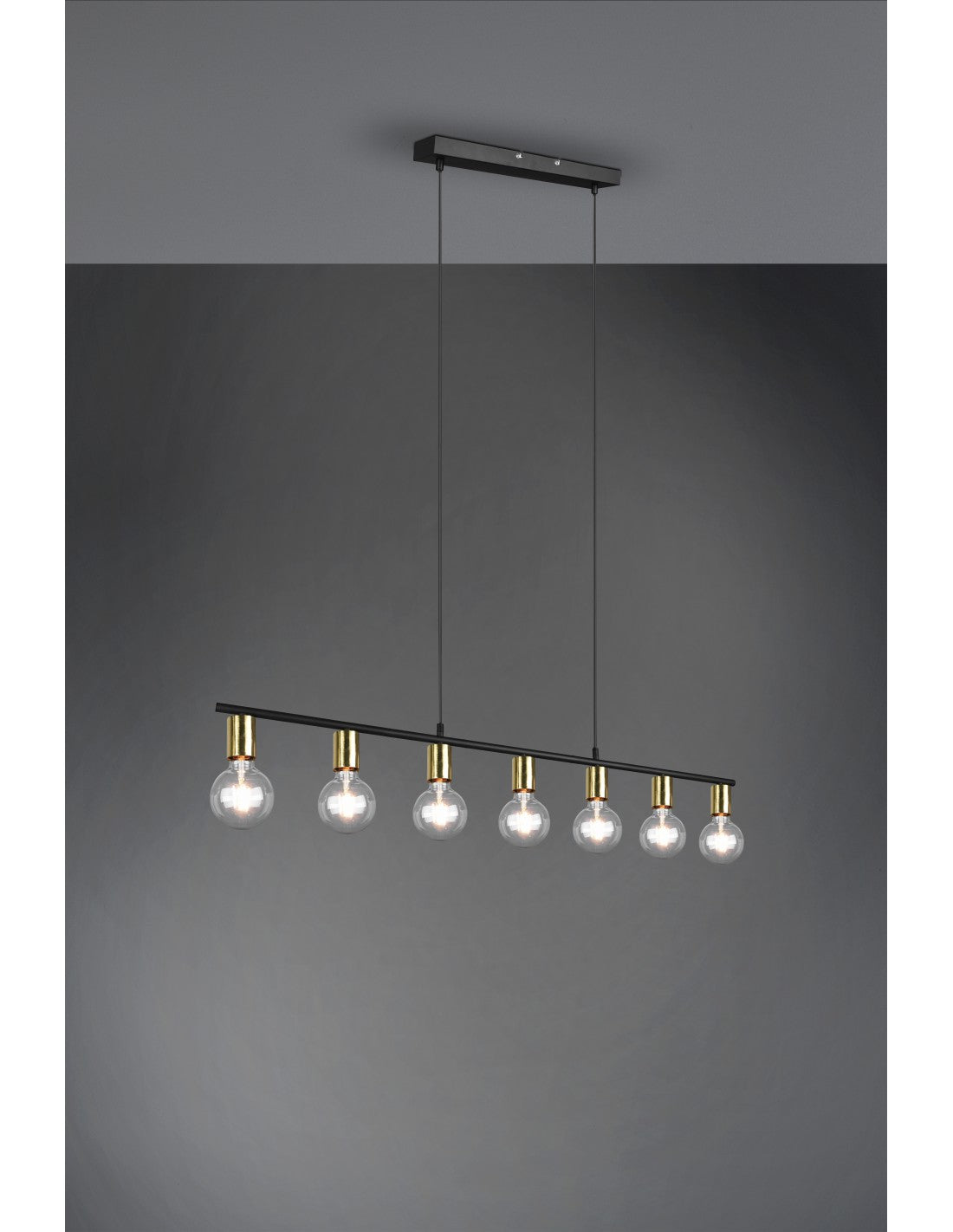Suspension 7xE27 Vannes Ottone L110 cm Trio Lighting