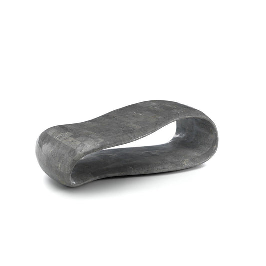 Moderner Couchtisch aus grauem Stein, 123 x 60 x H 34 cm