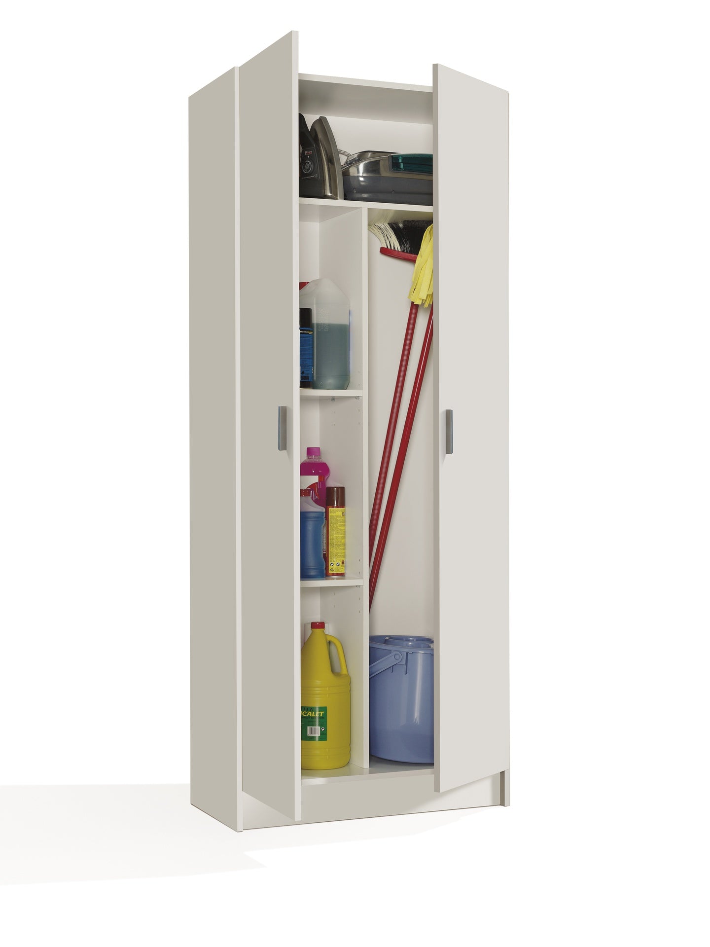 Mehrzweckschrank mit 2-türigem Besenhalter