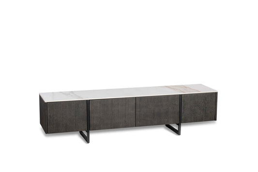 Weißer Fernseher-grauer dunkelgrau 40 cm x 180 cm H.45 cm