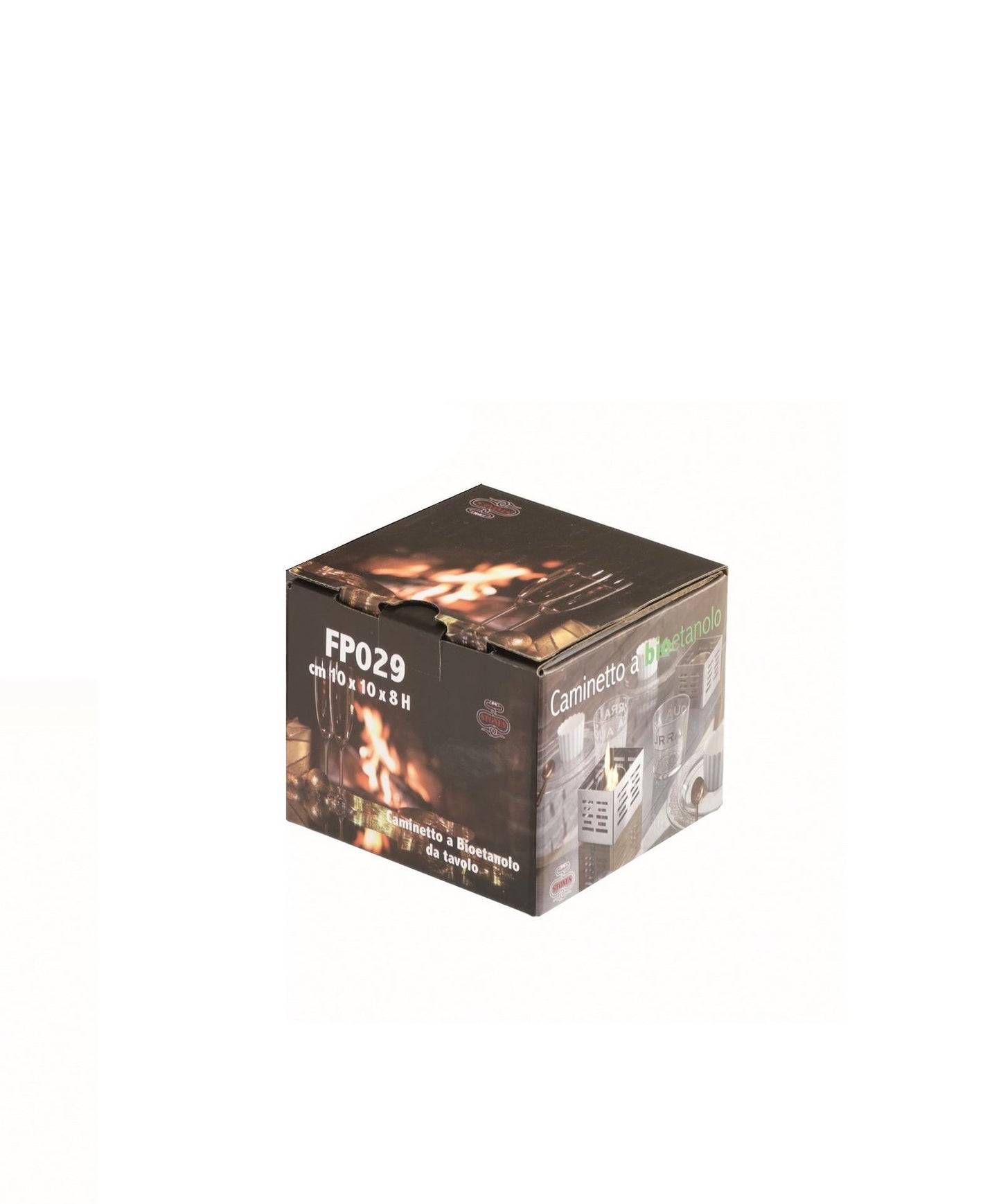 3x Set von 3 hellgrauen Stahl Bioamine 10x10x8h cm