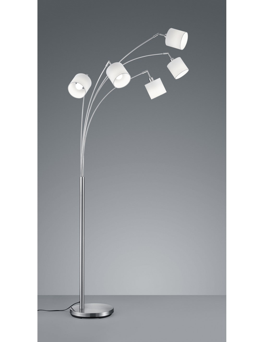 Stehleuchte Tommy Nichel 5xE14 Weißer Stoff H200 cm Trio Lighting