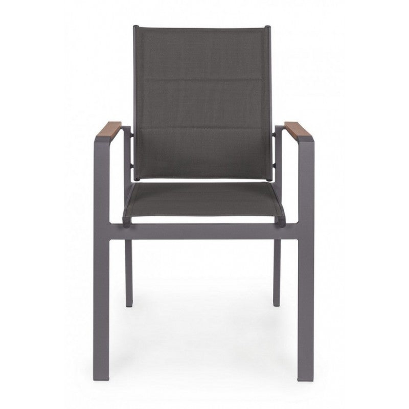 Kubik Outdoor-Stuhl aus anthrazitfarbenem Aluminium