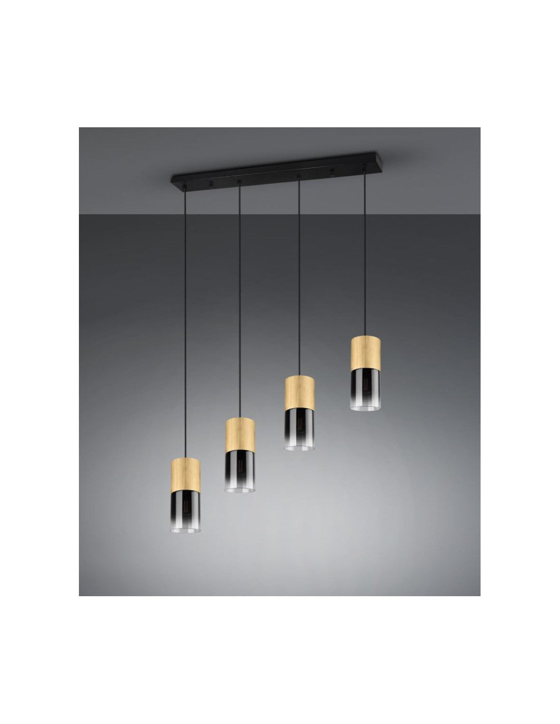 Isolierung mit 4 Cilzylinder Otton mit Vetro Fumé Robin Trio Lighting