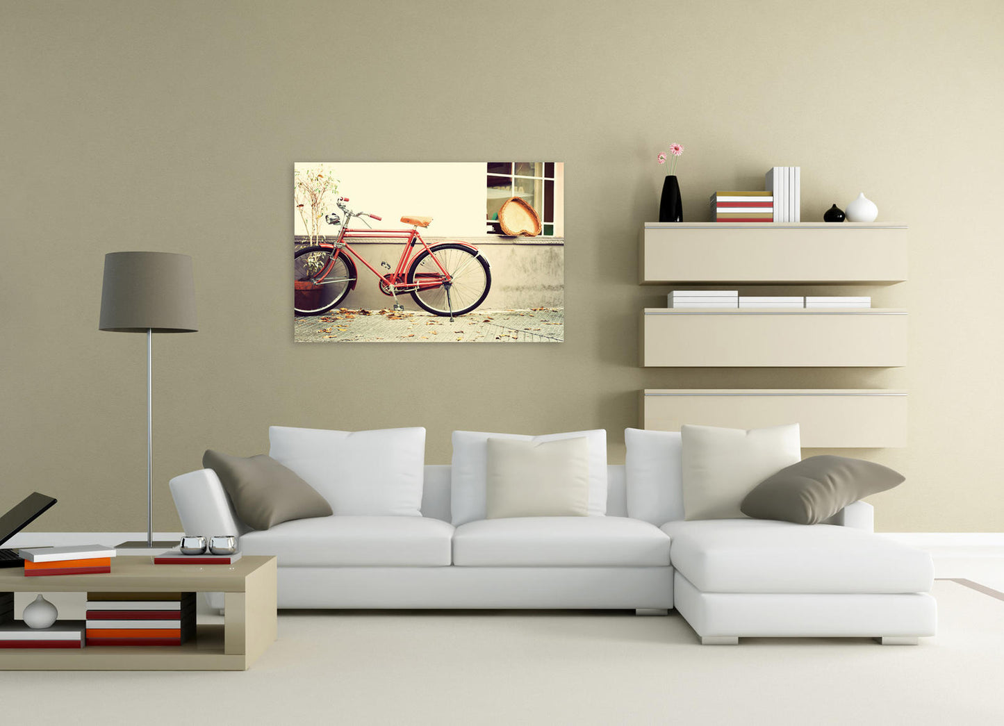 Druck auf Glas 70x70 cm mit mehrfarbiger Leinwand