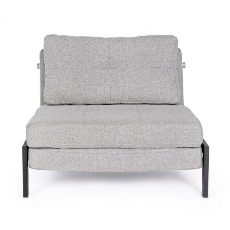 Platzsparendes Einsitzer-Schlafsofa aus beigem HAYDEN-Stoff, 95 x 96 x 79 cm