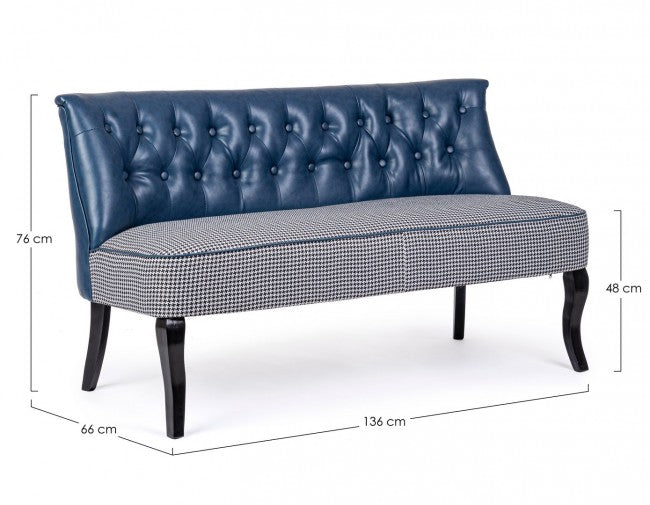 Blaues 2-Sitzer-Sofa