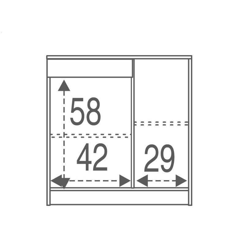 Doppelter mehrfacher Schrank mit einem Schubladen Olmo Chiaro 77x34x h80 cm