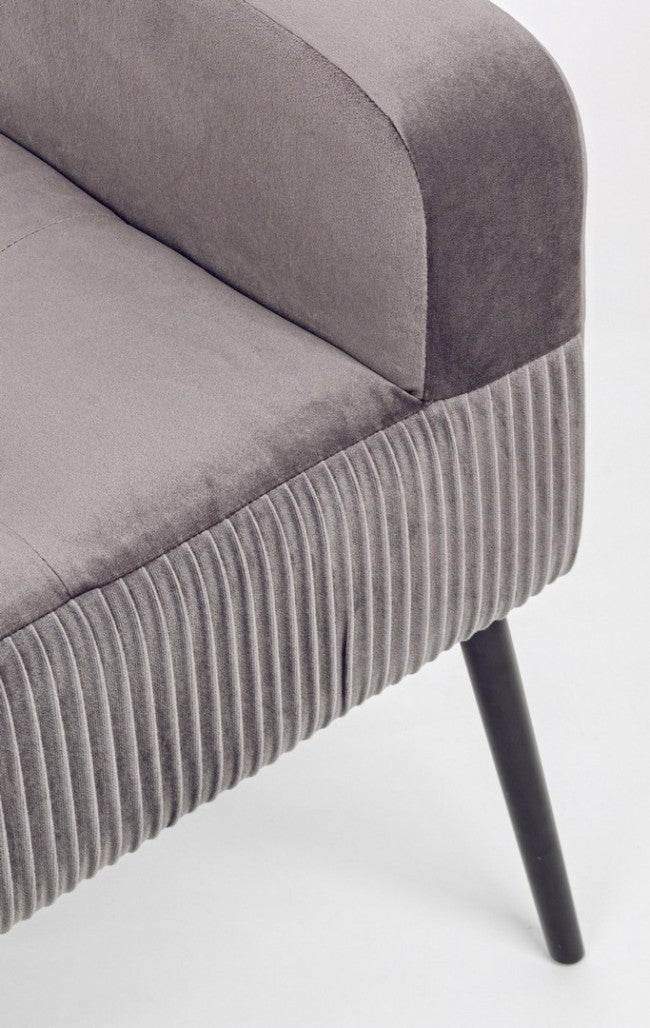 Graue Samtbank im Designstil 104x40x59