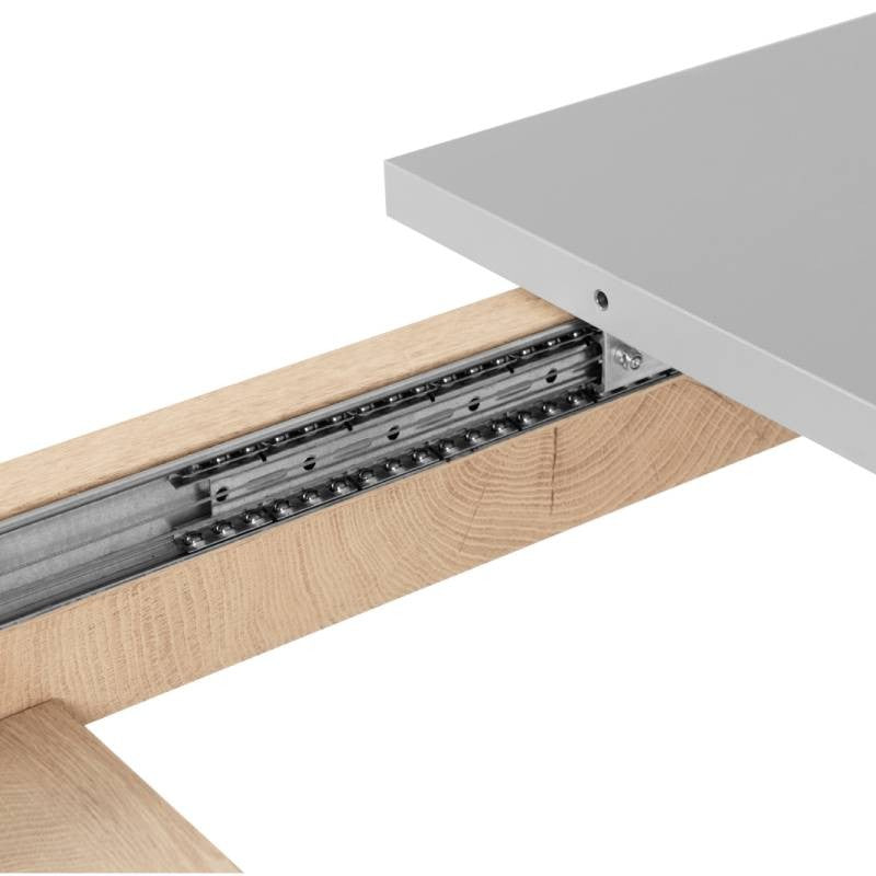 Moderner ausziehbarer Tisch aus grauer Eiche 90 x 160 -240 cm