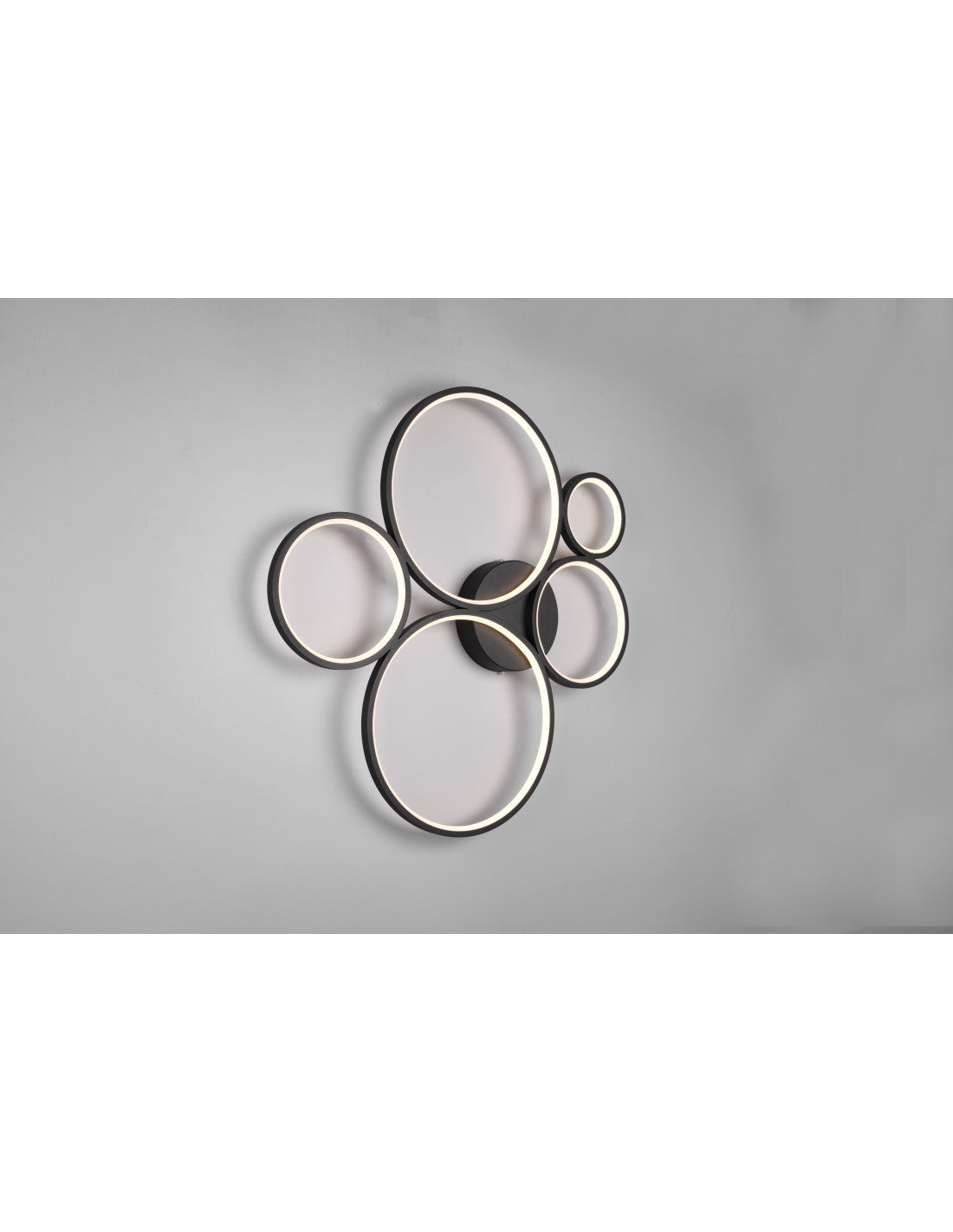 Plafoniera Rondo 5 Cerchi Le Deinbare Nero L59 cm Trio Lighting