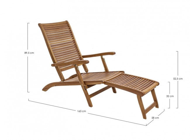 Liegesessel mit Holzarmlehnen im klassischen Stil