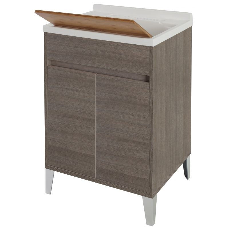 Waschbecken mit zwei Türen in dunkler Eiche 60x50x h84 cm