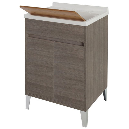 Waschbecken mit zwei Türen in dunkler Eiche 60x50x h84 cm