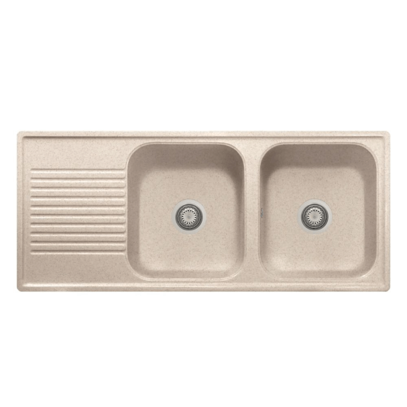 Samet Laval 116x50 2 vasche Granitovero1162vsavp gocciolatoio avena