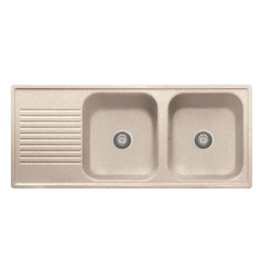 Samet Laval 116x50 2 vasche Granitovero1162vsavp gocciolatoio avena