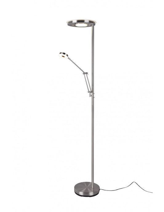 Barrie Nichel Trio Lighting LED-Dimmer-Stehlampe mit Lesespot