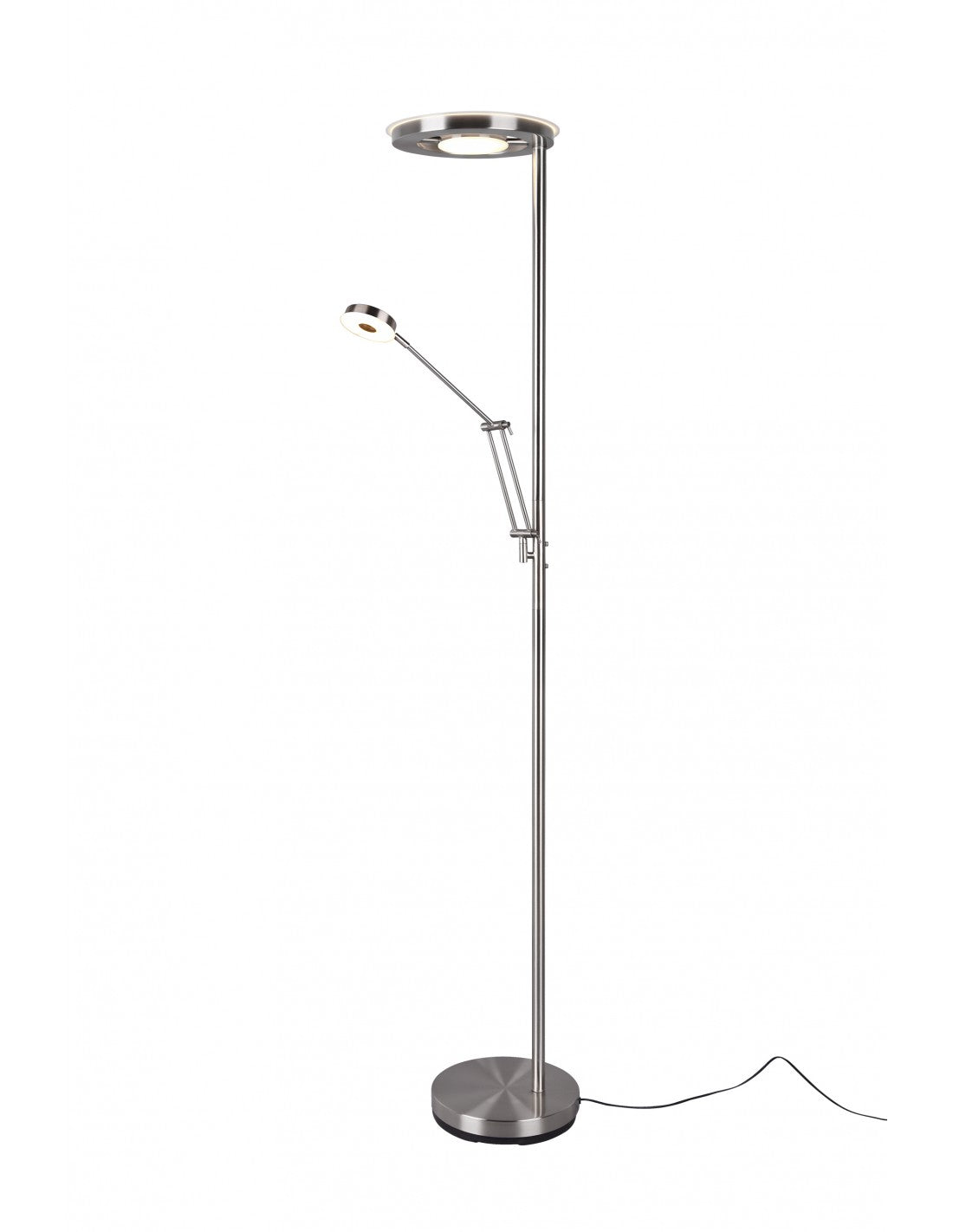Barrie Nichel Trio Lighting LED-Dimmer-Stehlampe mit Lesespot
