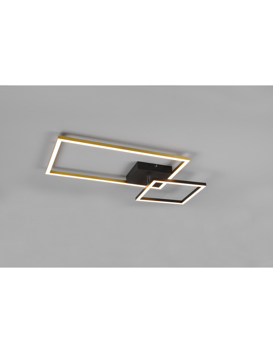 Verstellbare quadratische Messing-Deckenleuchte mit LED-Dimmer, Bratpfannen-Trio-Beleuchtung