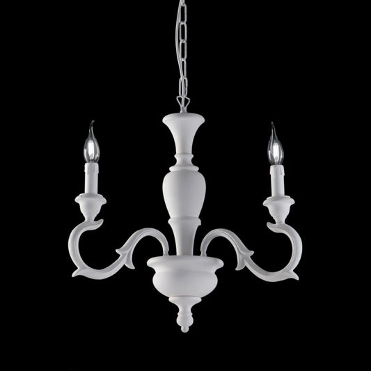 Bianco Shabby-Lampenschiff drei Leuchten 43x h50 cm