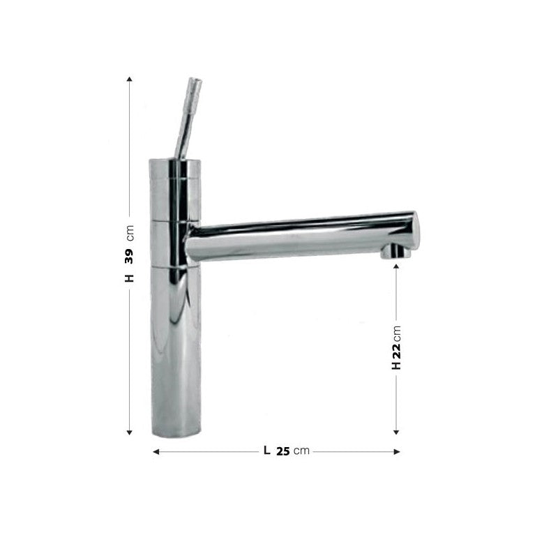 Rubinetto miscelatore per lavabo cucina finitura cromo h.30,5x20 cm EFFEZ