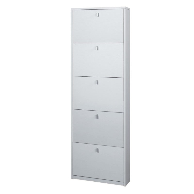 Scarpiera slim Fünf ant Bianco Cenere 63x18x h190 cm