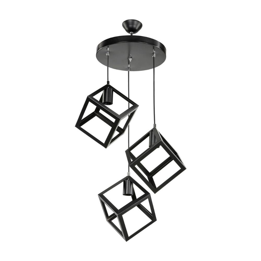 Agatha MDL3790 3 schwarze Würfel-Pendelleuchte