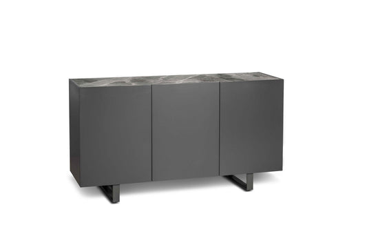 Sideboard 3 Türen grau-dunkelgrau 45 cm x 150 cm H. 85 cm