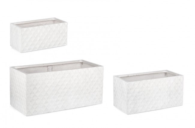 Set3 Pyramid Rett Weiße Vase