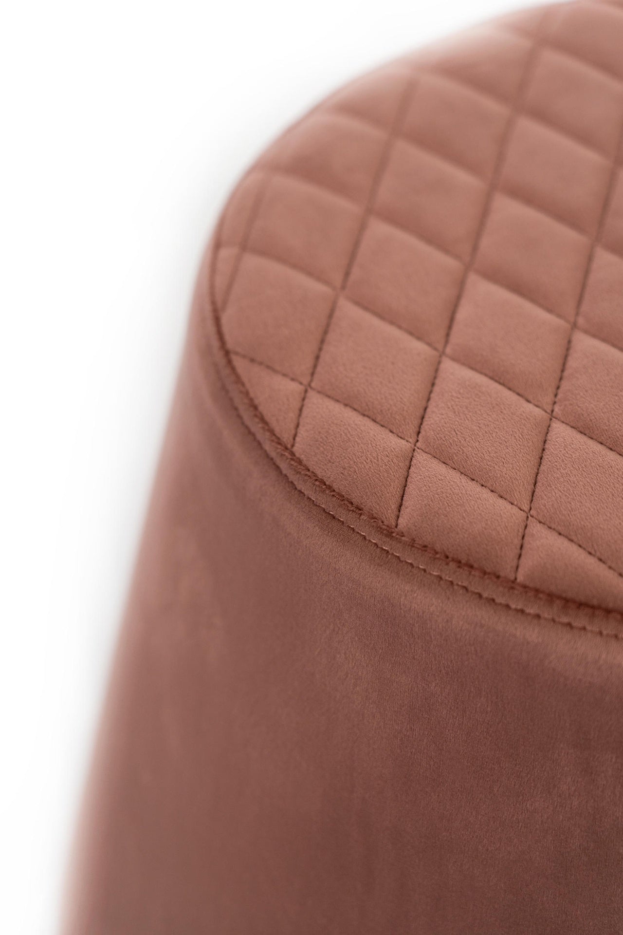 Antiker rosa Metall-Samt-Pouf 46,5 x 46,5 x H 33 cm