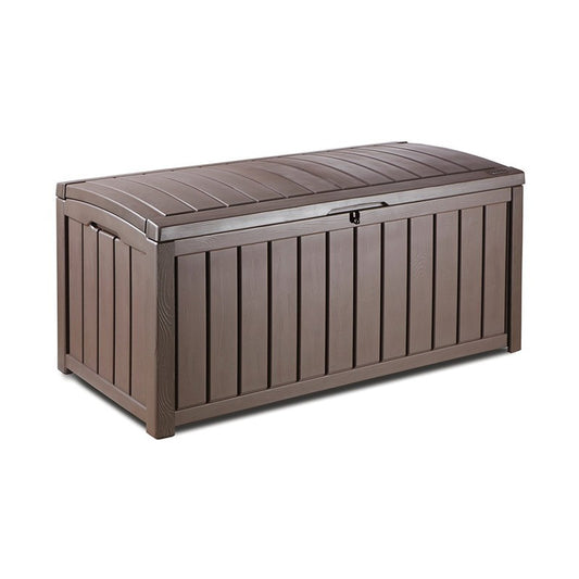 Holzeffektharzstamm GLENWOOD braun abschließbarer Deckel 128x65xh.61 cm