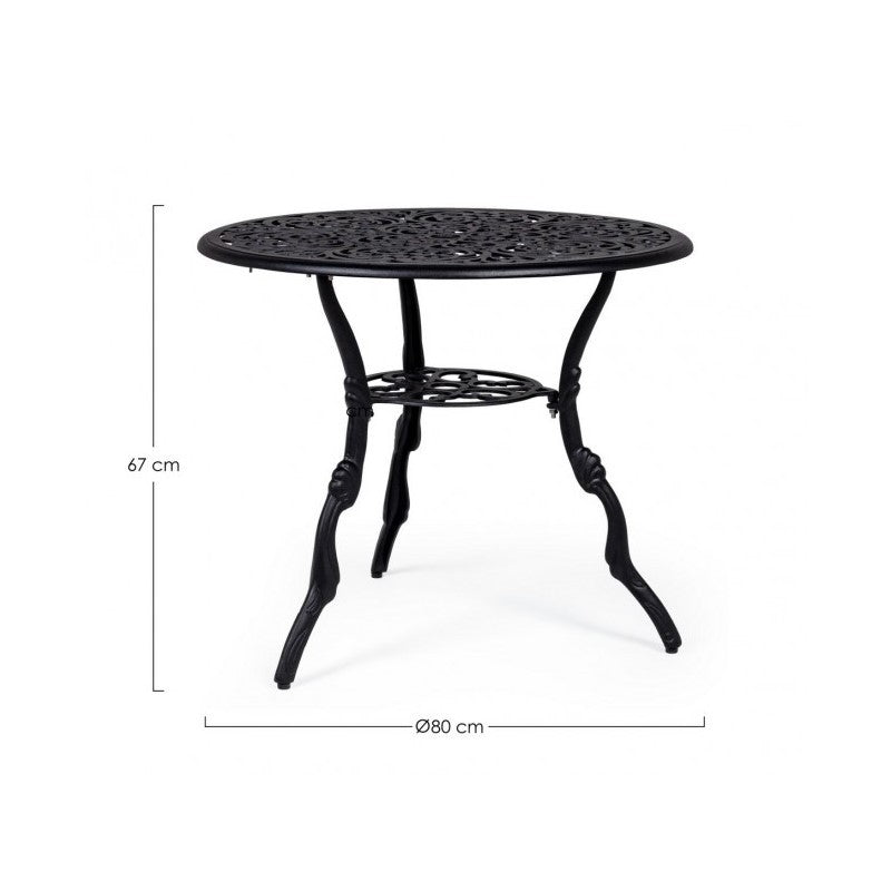 Außentisch aus Aluminium Anthrazit VICTORIA Durchmesser 80 x h67 cm