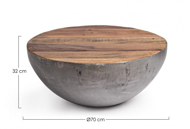 Graugergrau aus Holz recycelt, Design cm, Ø70- 32