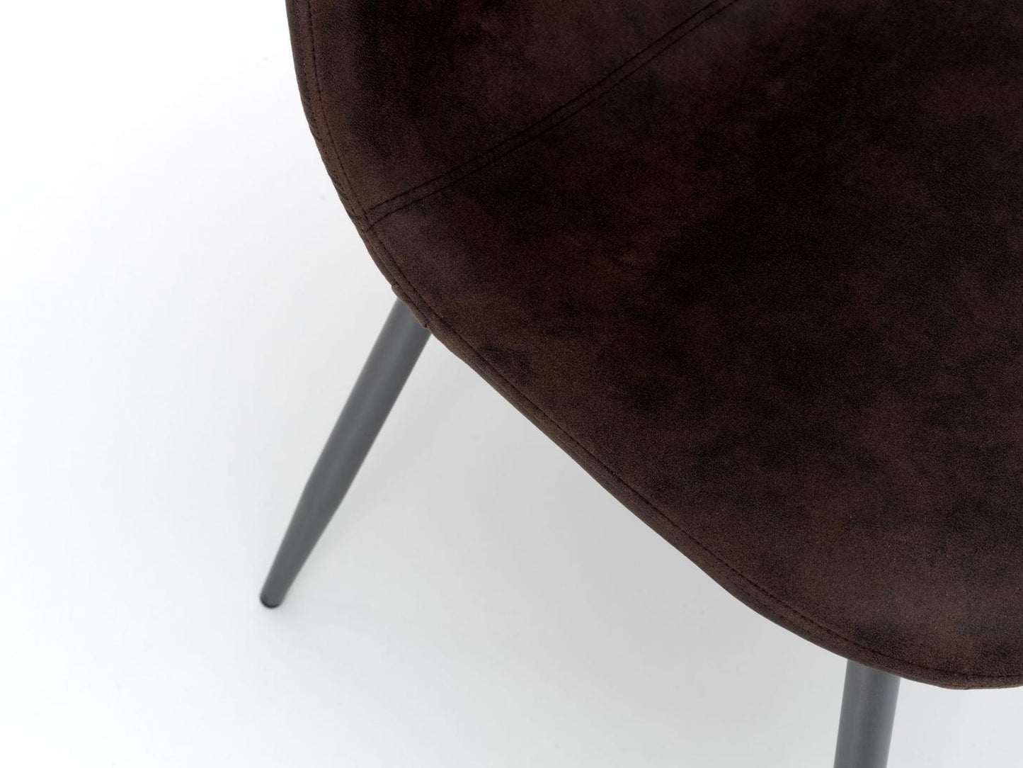 4x Vintage-Stuhl aus Kunstleder und Moka-Sitz 44x50x84h cm