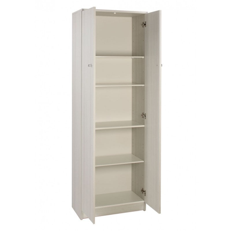 Weißer Mehrzweck-Kleiderschrank mit zwei Türen, 62 x 34 x 182 cm