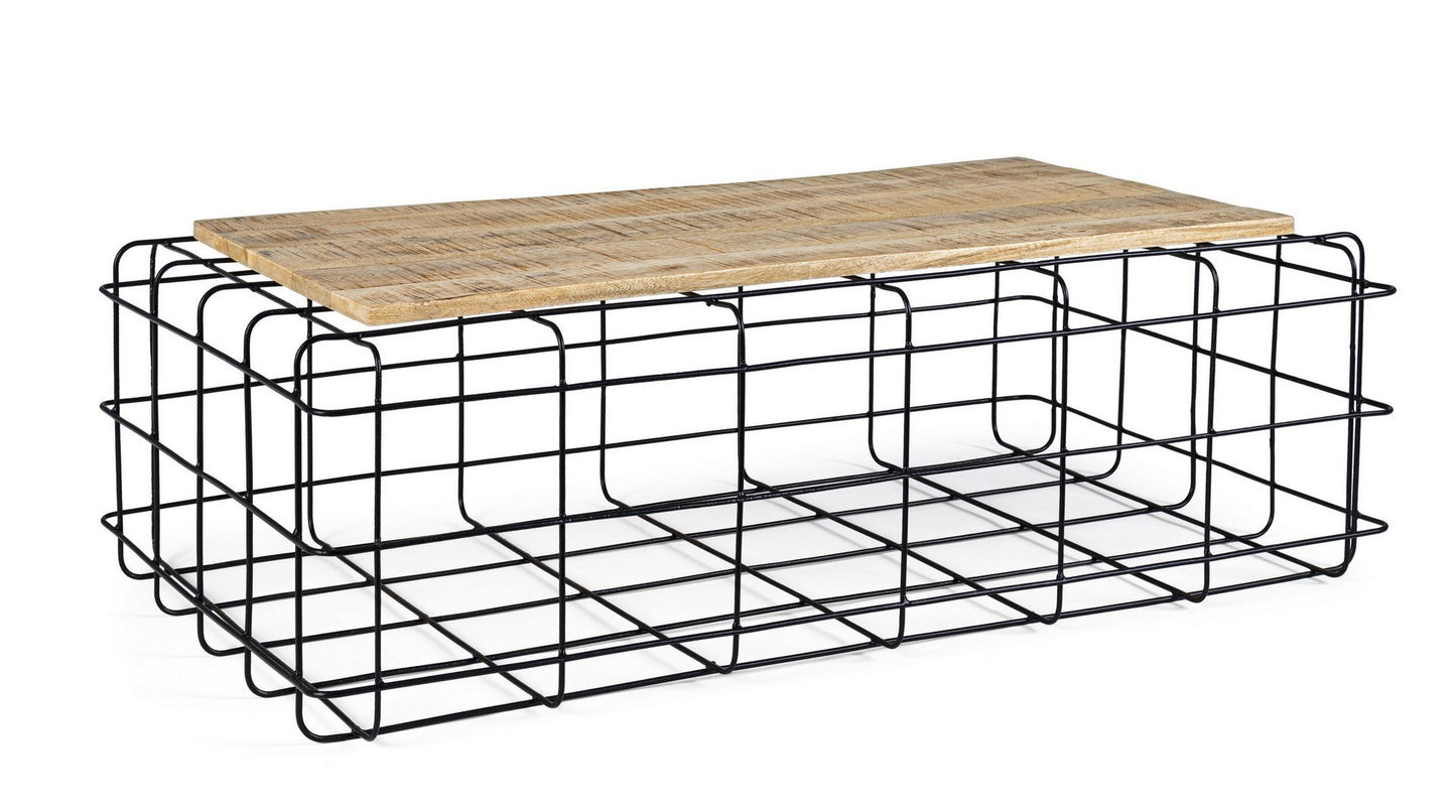 Metall rechteckiger Couchtisch aus Holz Trellis