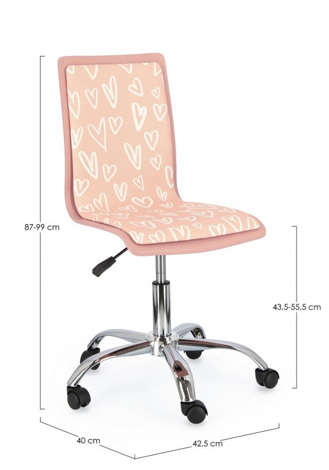 Sedia Büro für Stahldraht Young Hearts cm 42,5 x 40 x 87