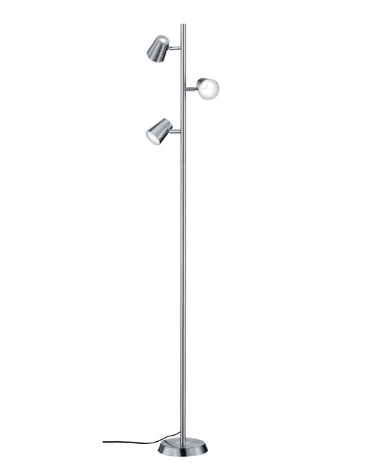 Lineare Stehleuchte mit 3 LED-Strahlern Narcos Nichel Trio Lighting