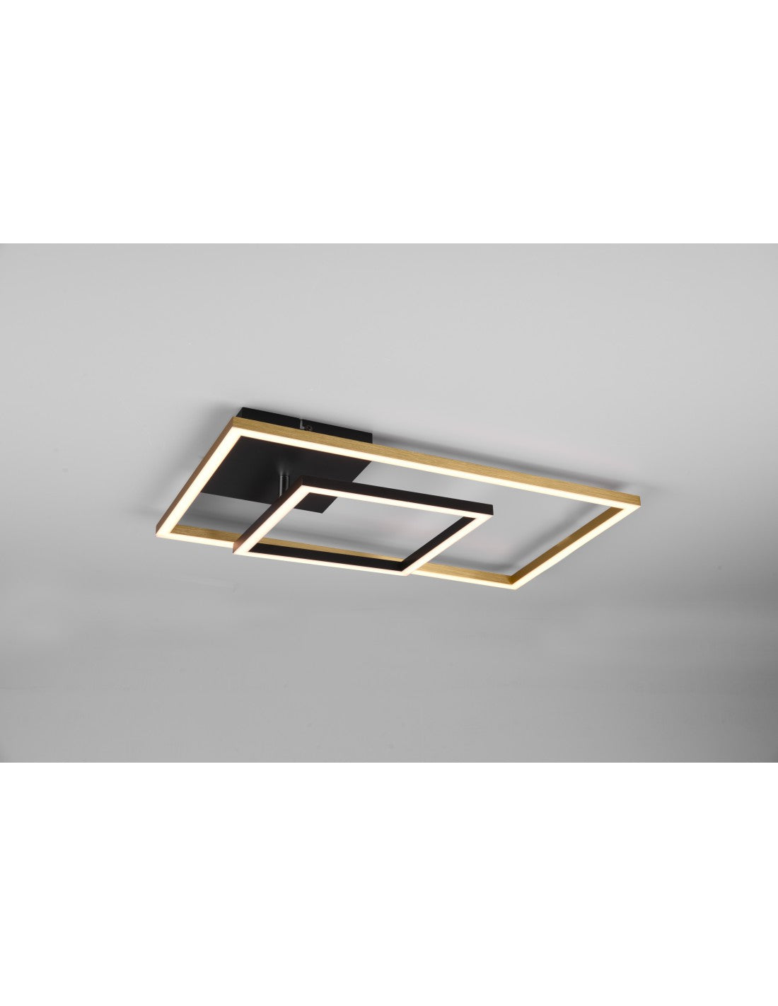Verstellbare quadratische Messing-Deckenleuchte mit LED-Dimmer, Bratpfannen-Trio-Beleuchtung
