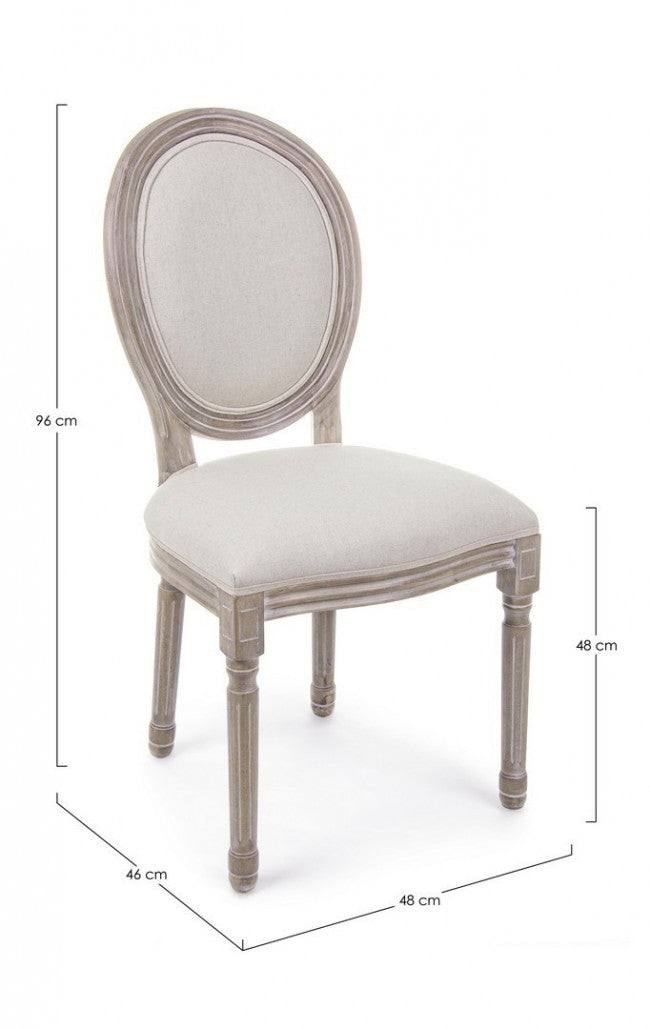 2x Weiße Weiße Sedia in gepolsterter, klassischer Füllgewebe