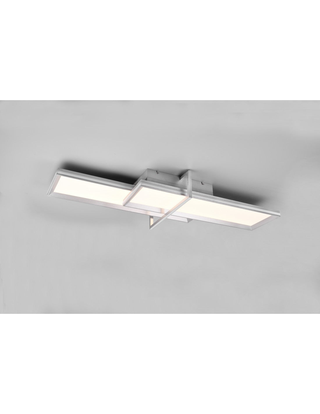 Deckenleuchte 2 Rechtecke LED Dimmer Charleston Aluminium Trio Lighting