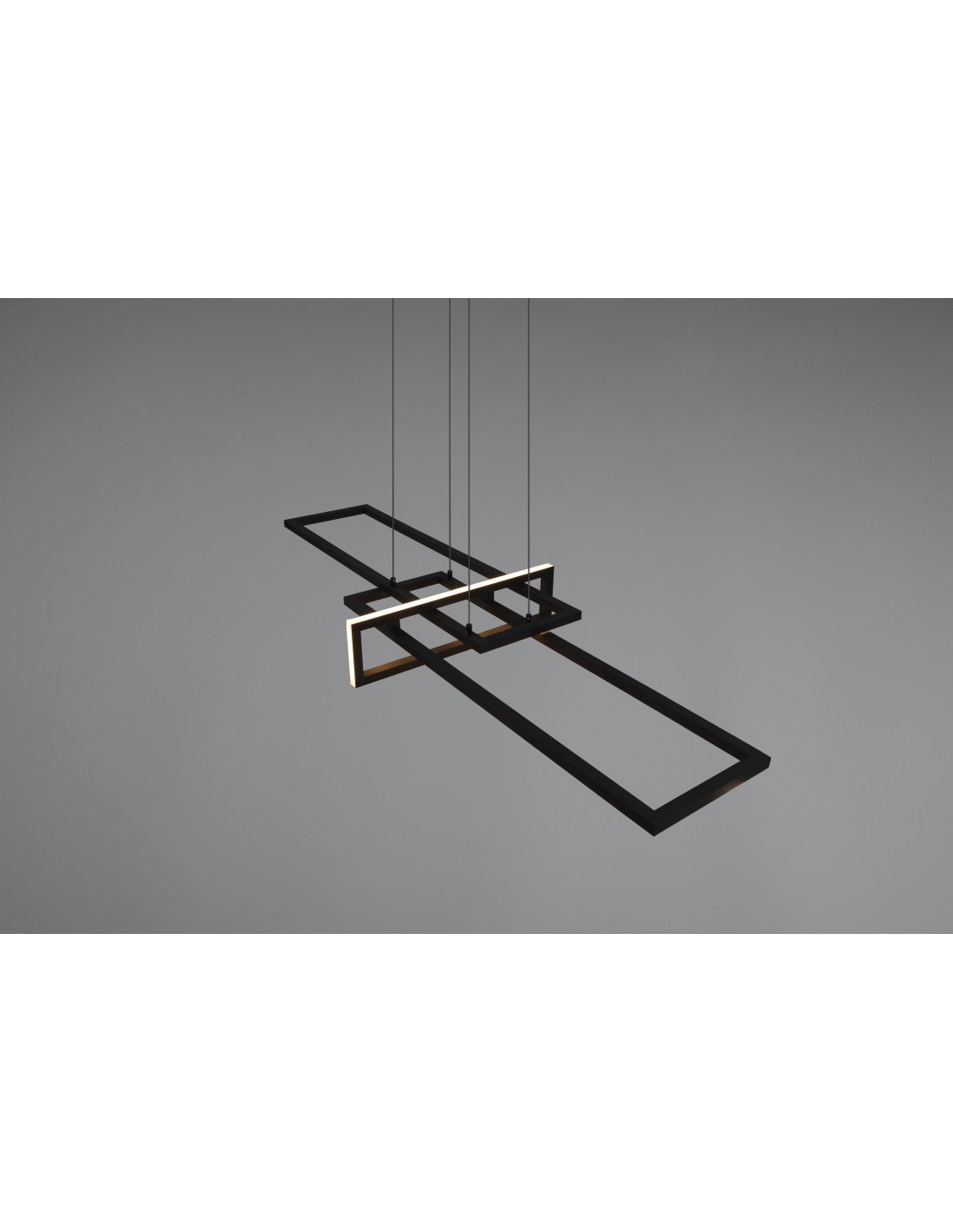 Salinas Pendelleuchte 3 rechteckige LEDs 34 W Schwarz L110 cm Dimmbare Trio-Beleuchtung