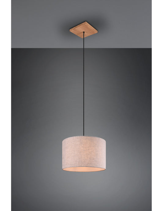 Elmau Suspension 1xE27 Nickel und Sand Lampenschirm Ø35 cm Trio Lighting