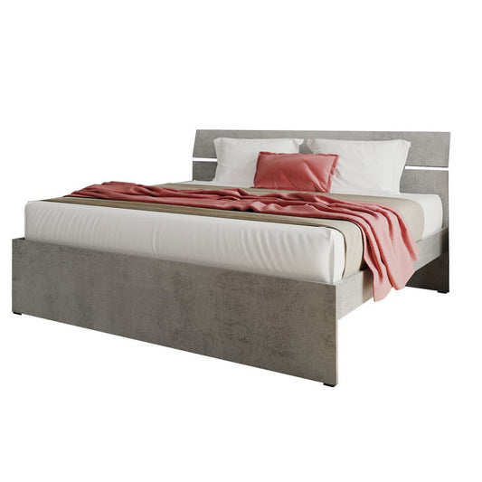Doppelbett für Schlafzimmer in der Farbe Betongrau 200x171xH 98 cm