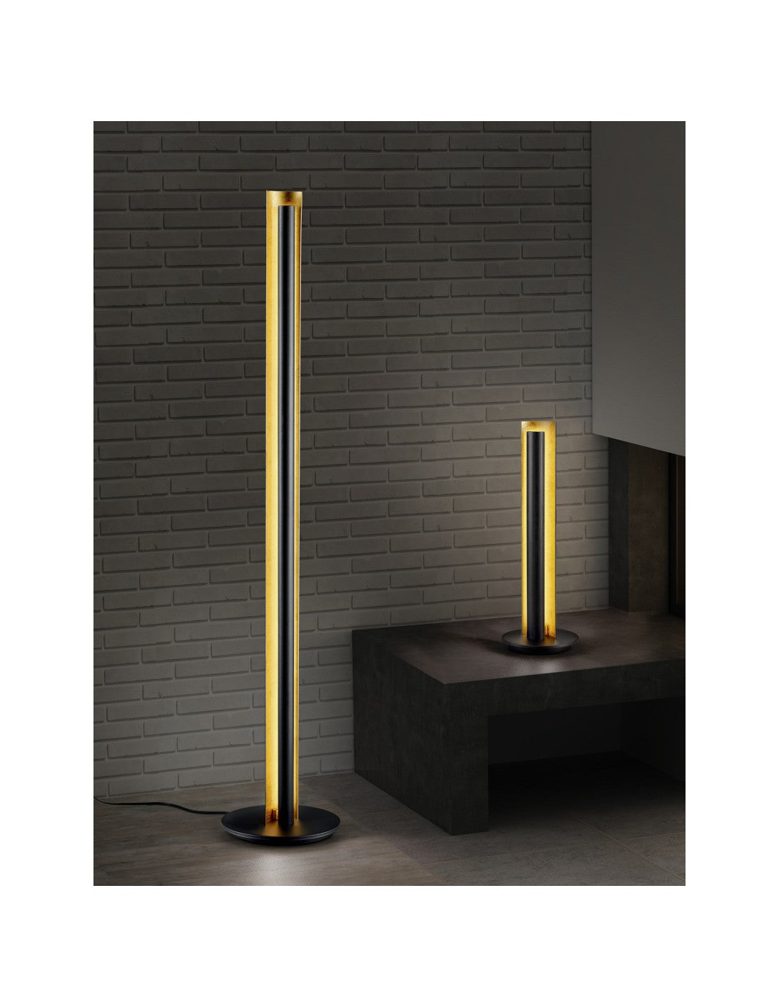 Moderne LED-Tischlampe „Texel“, H47 cm, Trio-Beleuchtung in Schwarz und Gold