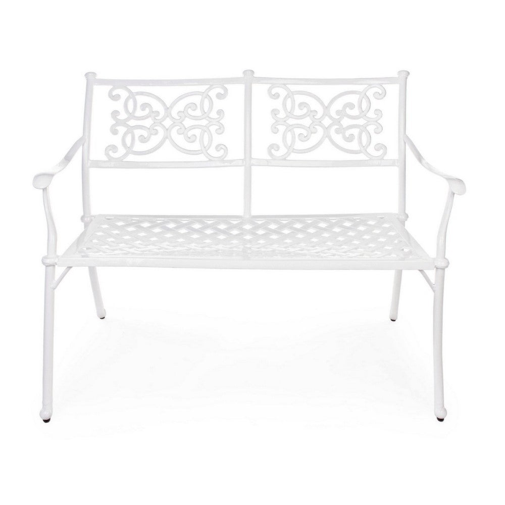 Weiße Lilie Bank für Outdoor cm 110 x 59 x 85 h