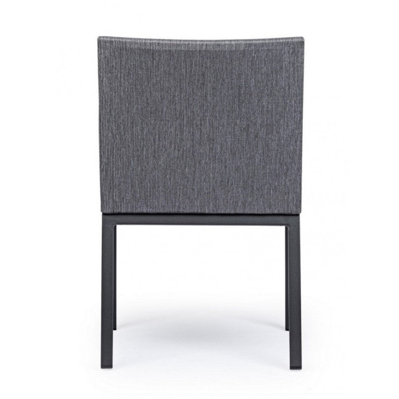 Outdoor-Stuhl mit Armlehnen aus anthrazitfarbenem Stoff OWEN JX55 55x62x h82 cm