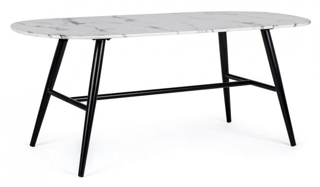 Tisch oval Marmor Effekt Marmor 110x50x45h cm