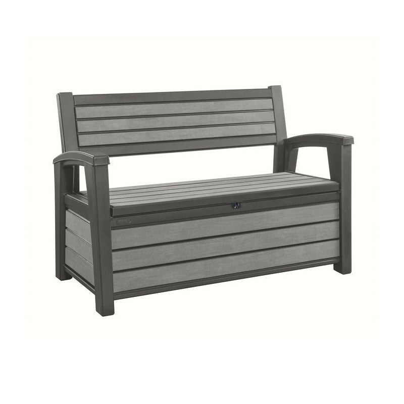 Cassapanca in Harz, mit finstem Holzeffekt HUDSON BENCH Graphit 132 ,7x61 ,2xh.89 cm
